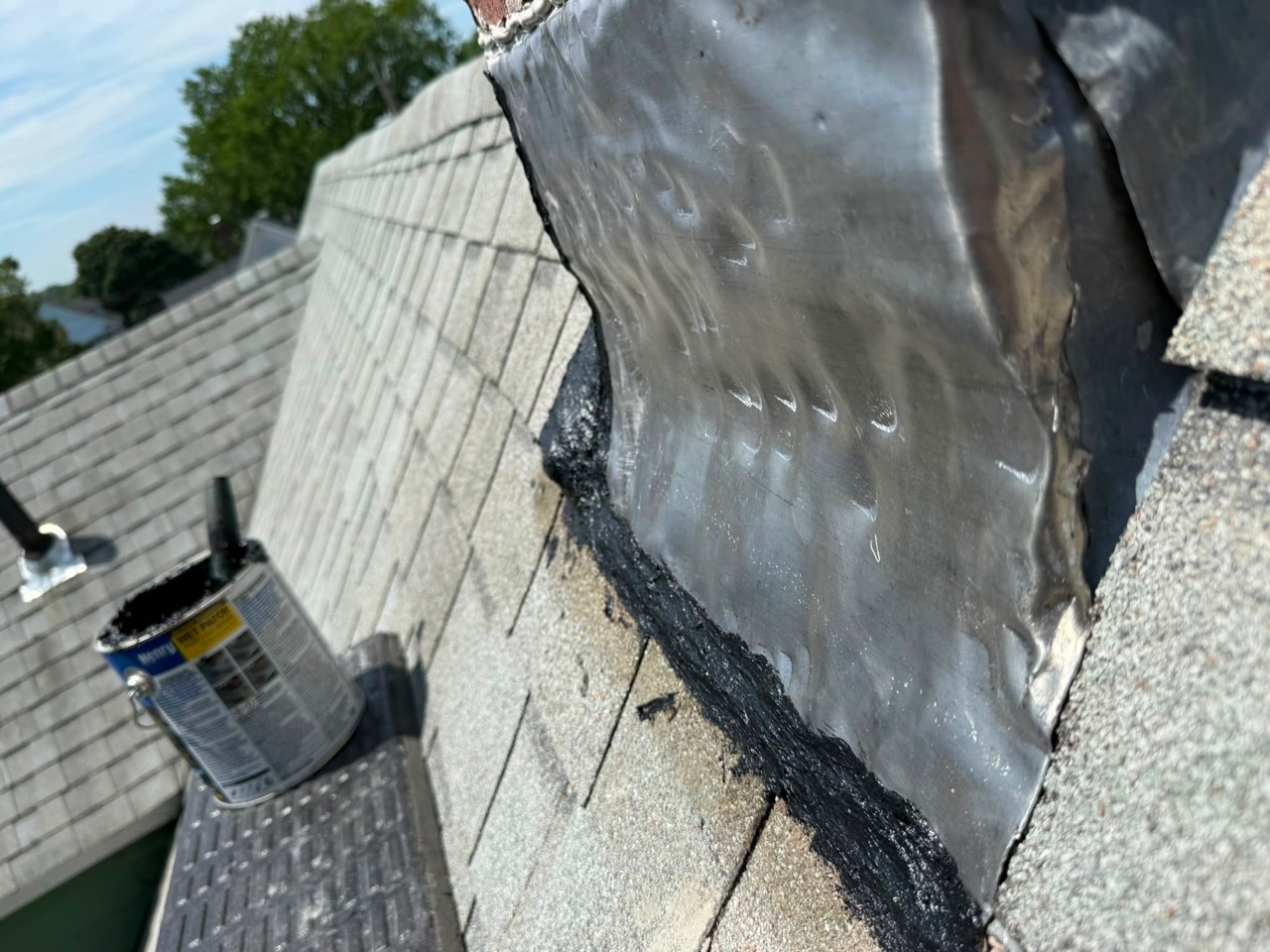 Replaced chimney flashing cover in Braintree MA