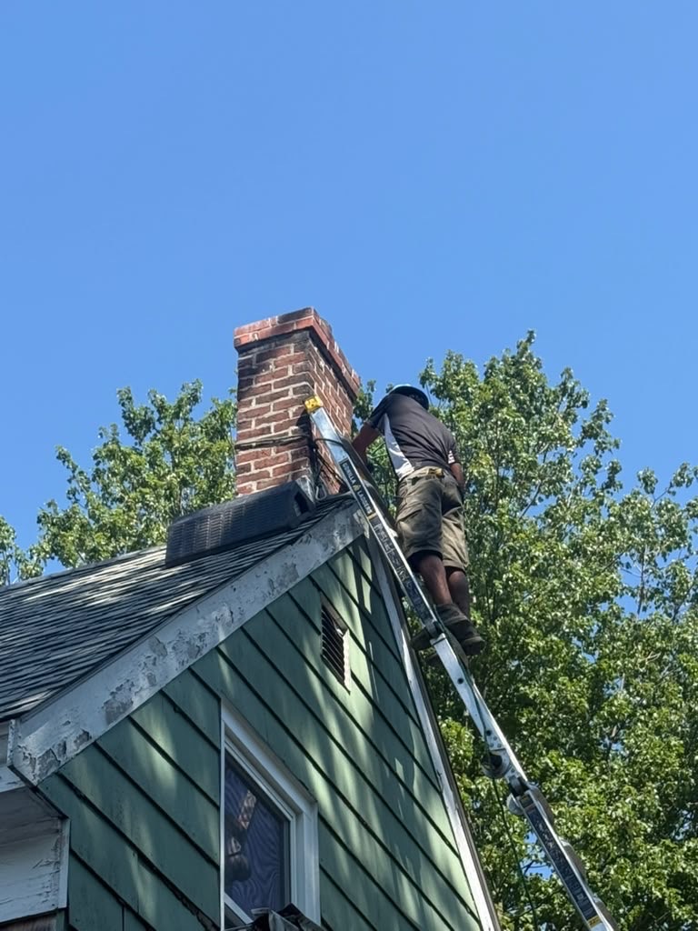 Roof access for chimney repair in Braintree MA