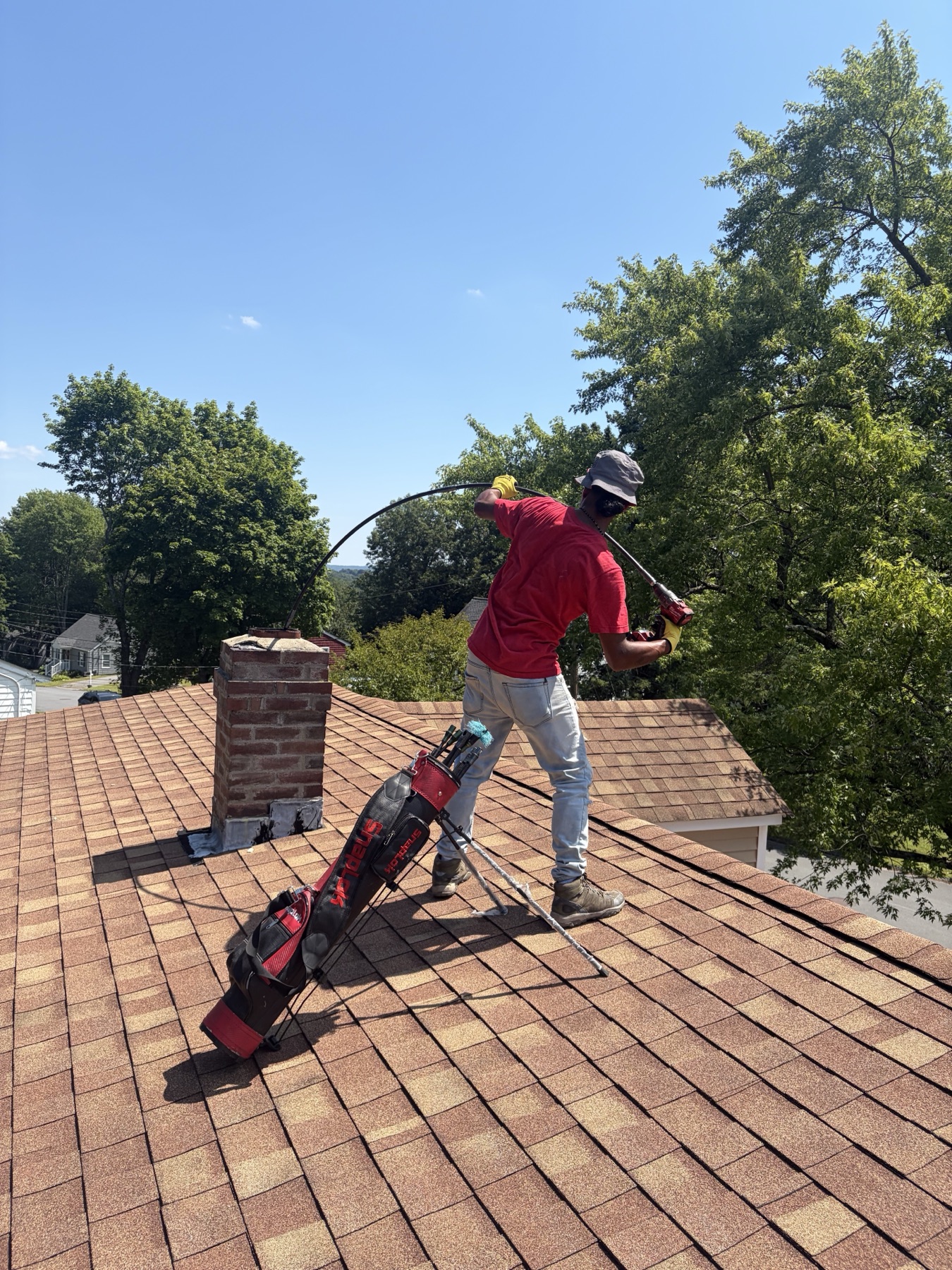 Roof preparation for chimney liner installation in Methuen MA
