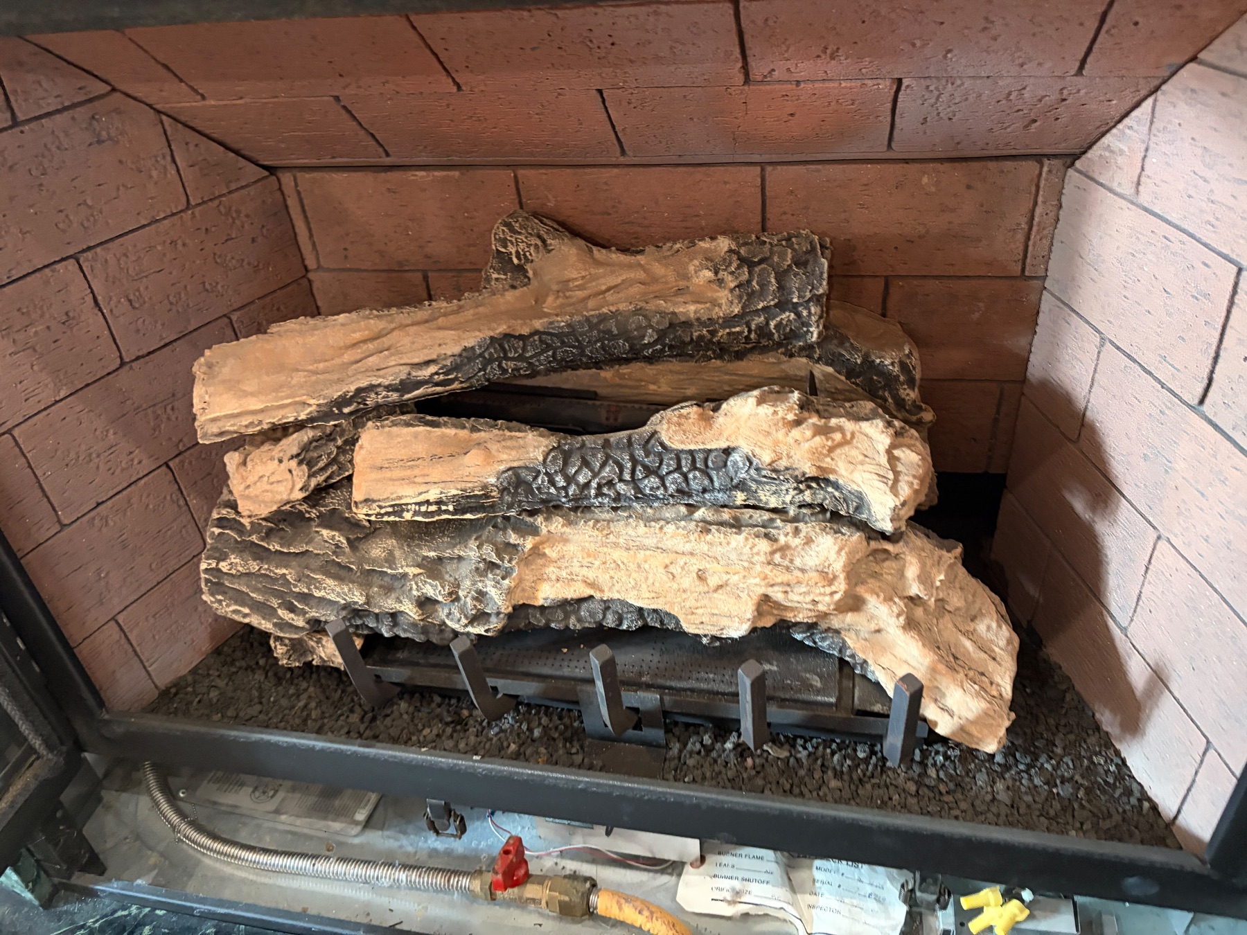 Gas fireplace after pilot repair in Londonderry NH