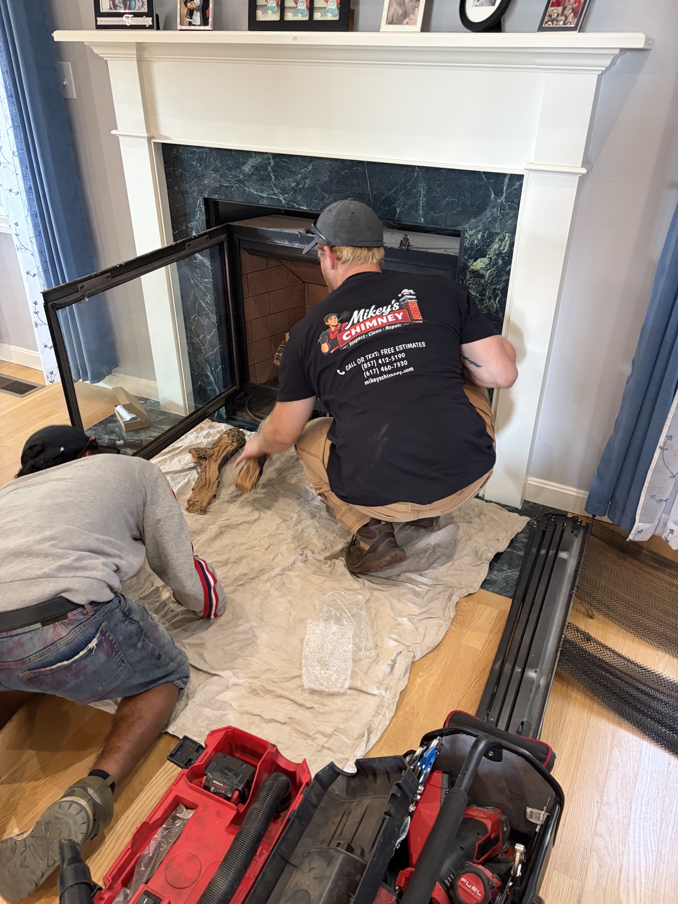Supervised gas fireplace repair in Londonderry NH