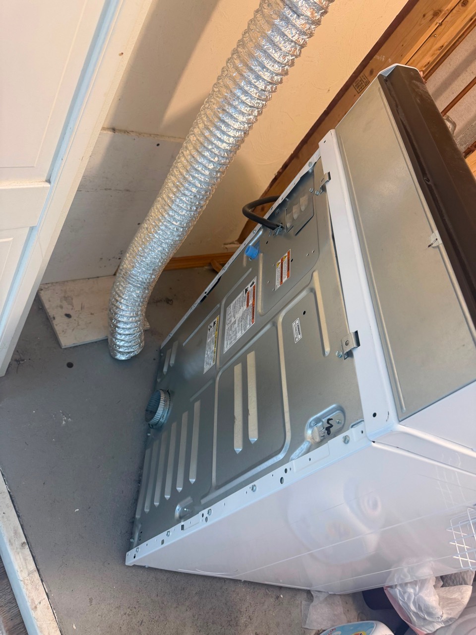 Electric dryer vent hose connected to indoor kit in Peabody MA